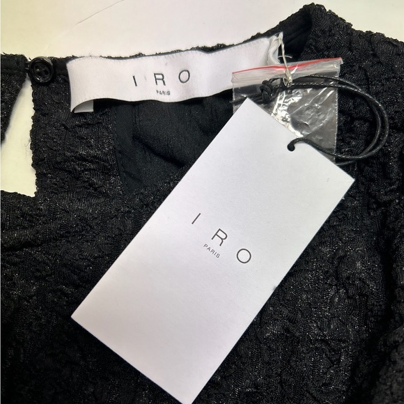 IRO Paris Cory Ruched Blouson Mini Dress Size Large NWT Black - Picture 5 of 7